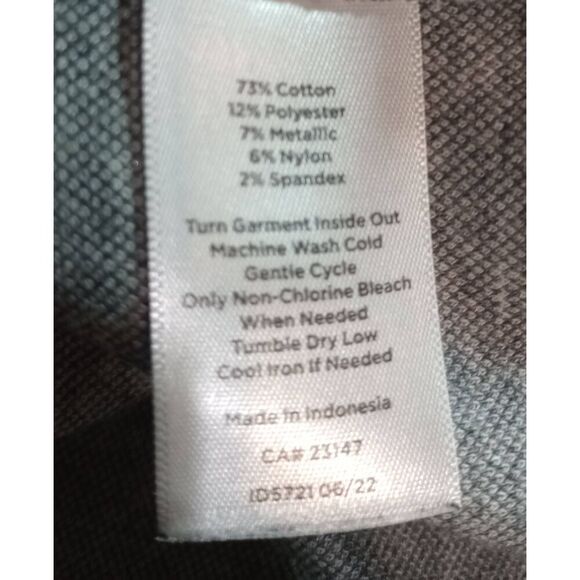 Talbots Shirt Ladies Small Gray White Polka Dot Long Sleeve Light Weight - Picture 6 of 7